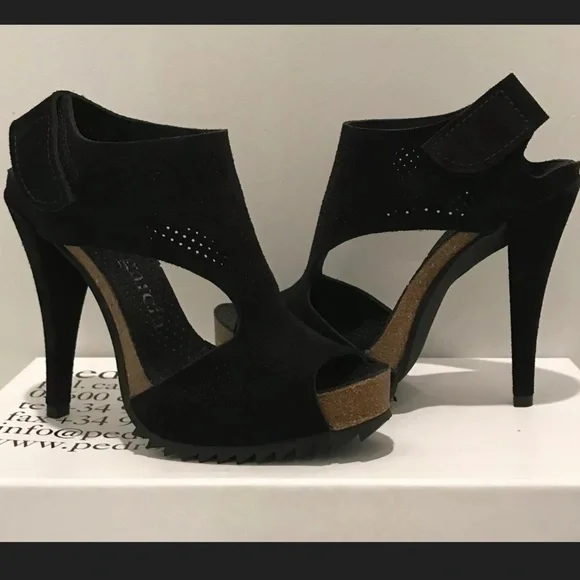 Pedro Garcia Petunia Perforated Suede Sandal Black - Picture 4 of 11
